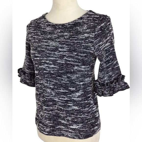 Banana Republic Tops - Banana Republic Boucle Ruffle Tweed Blouse Size XS